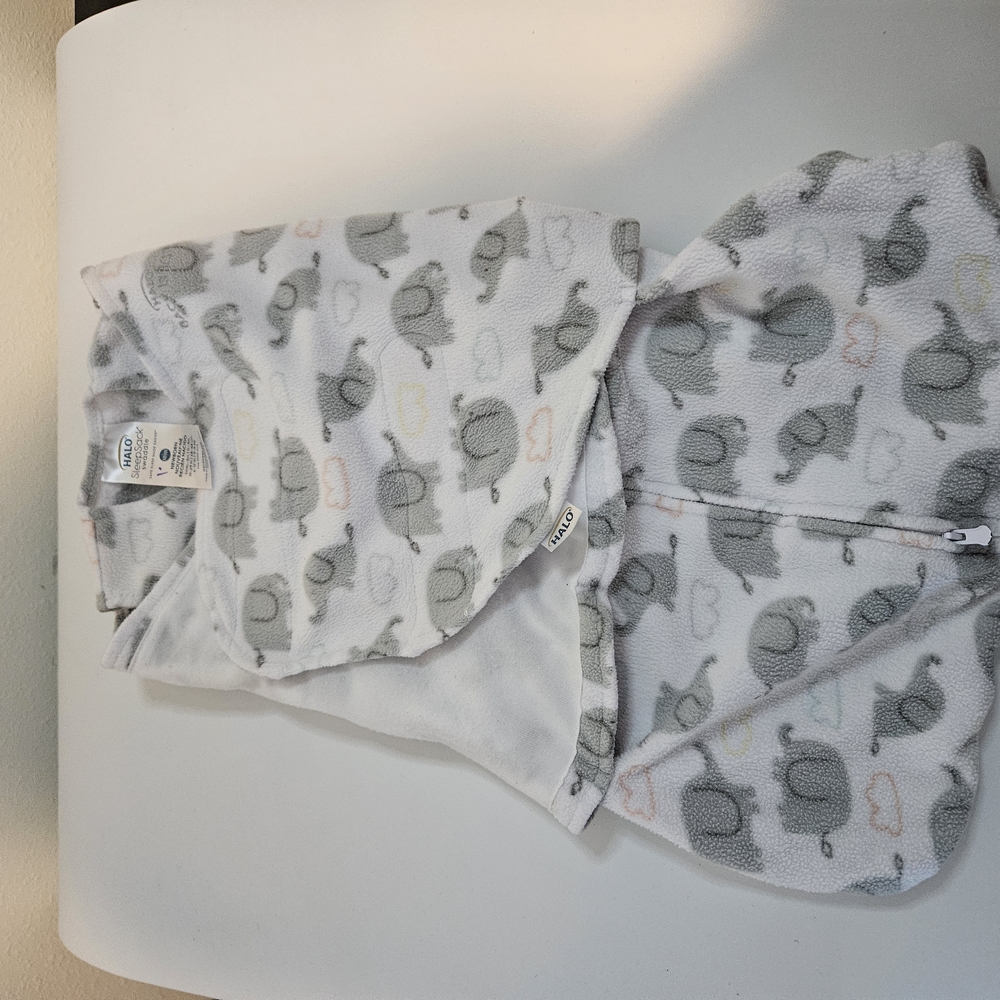 Cozy Elephant Print Baby Swaddle